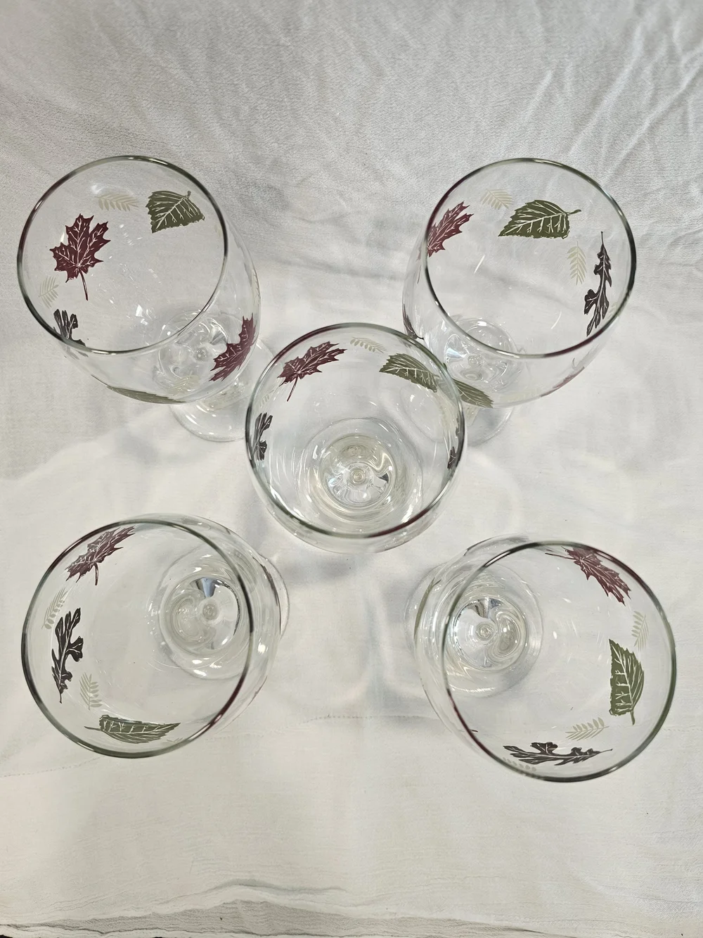 Vintage Libbey Autumn Leaves Goblets - Set of 5 New With Tags